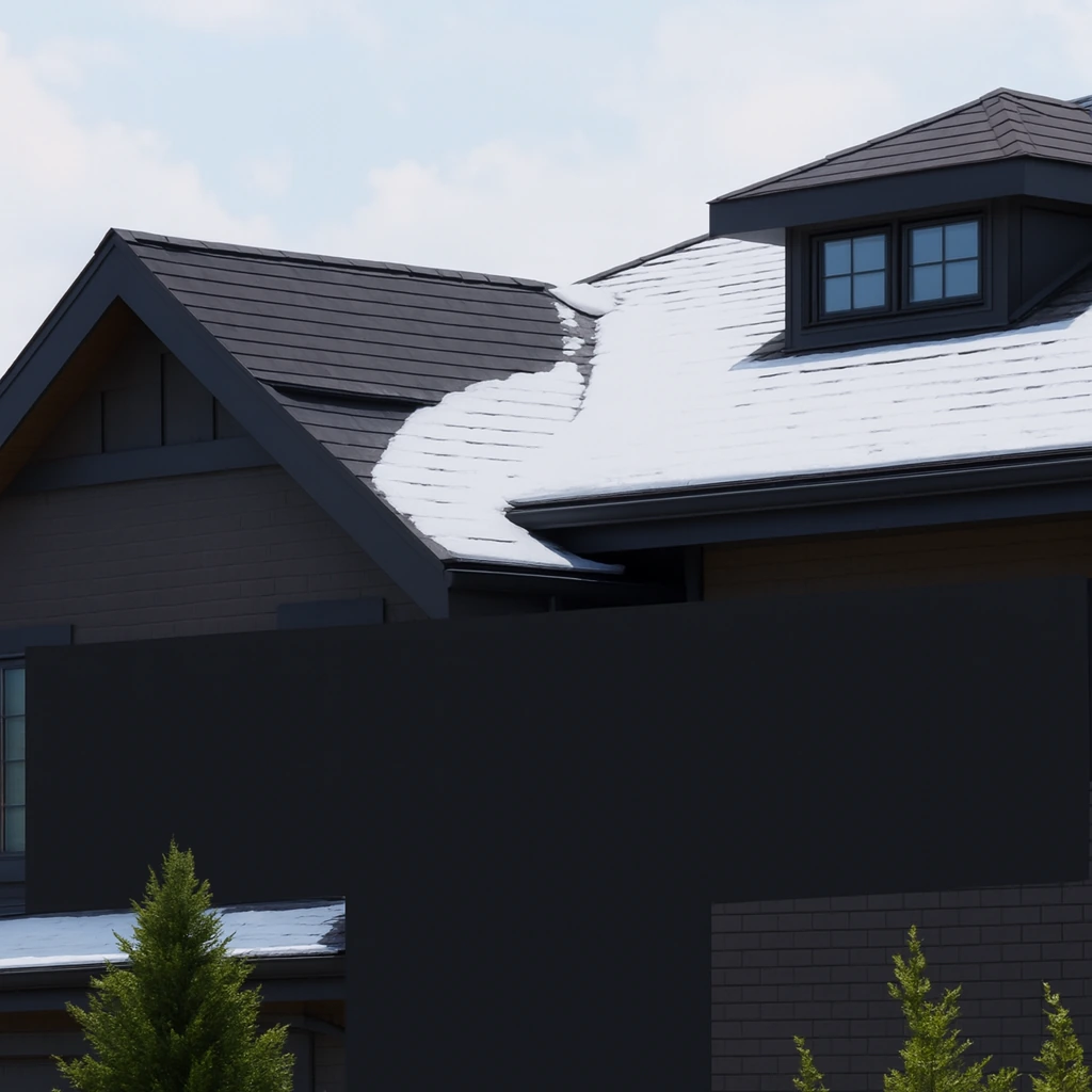 Snow on a residential roof
